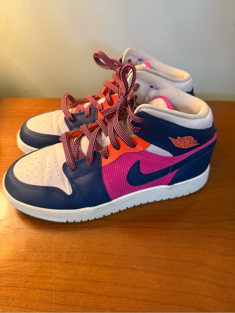 Jordan Kids' Mid-Top Sneakers - Navy, Pink & Orange
